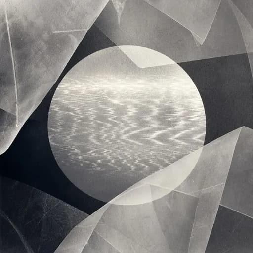 Layered silver paper and monochrome interference patterns
